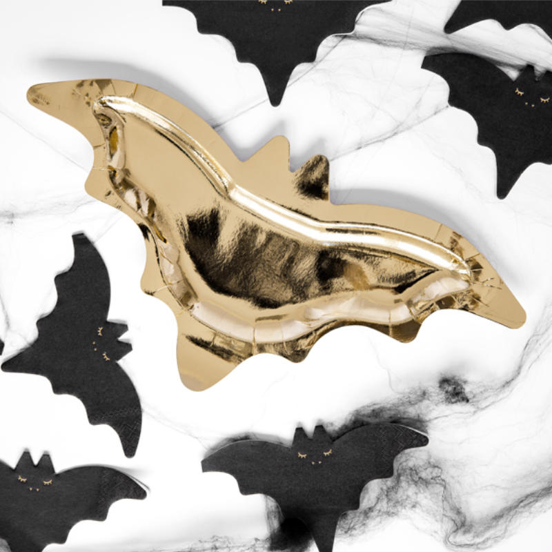 Kindergeburtstag-Partyteller_Fledermaus_gold_6_Stk_1