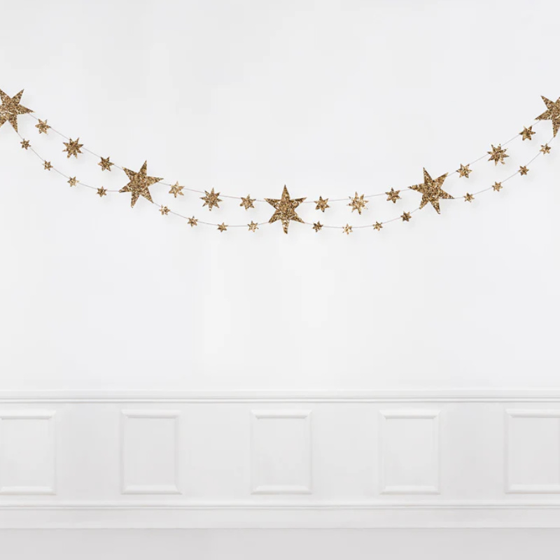 Kindergeburtstag-Girlande-Goldene-Sterne-2