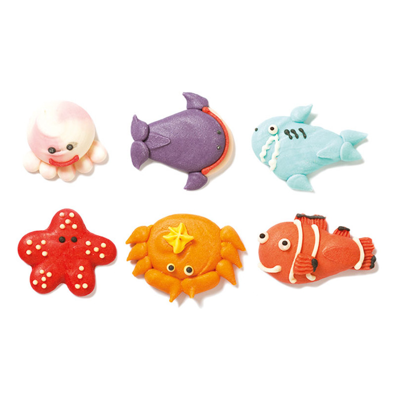 Zuckerdekor Meerestiere, 6 Stk.