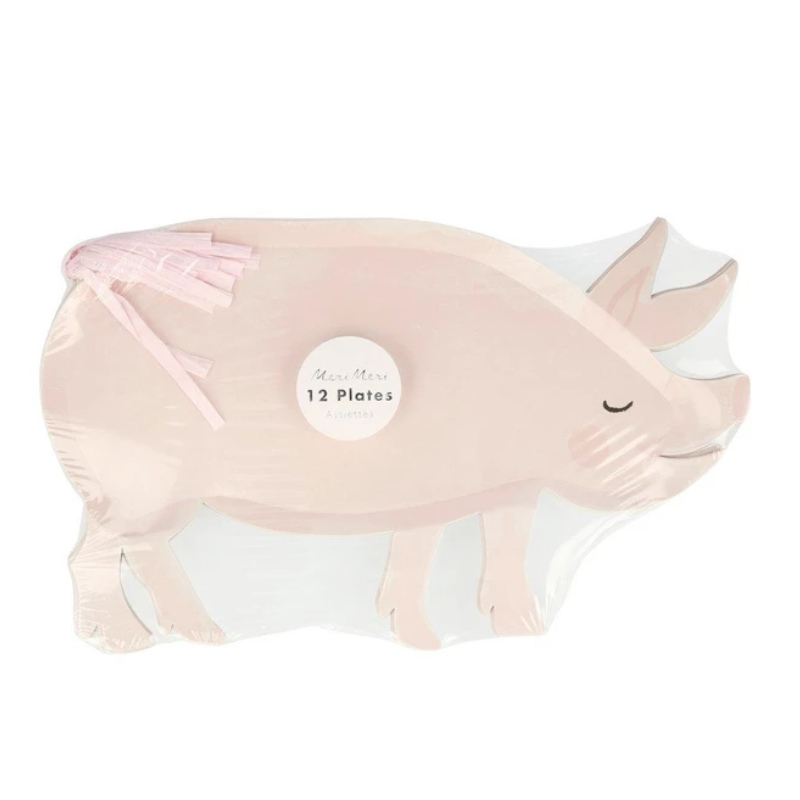 Teller Meri Meri Schweinchen, 12 Stk.