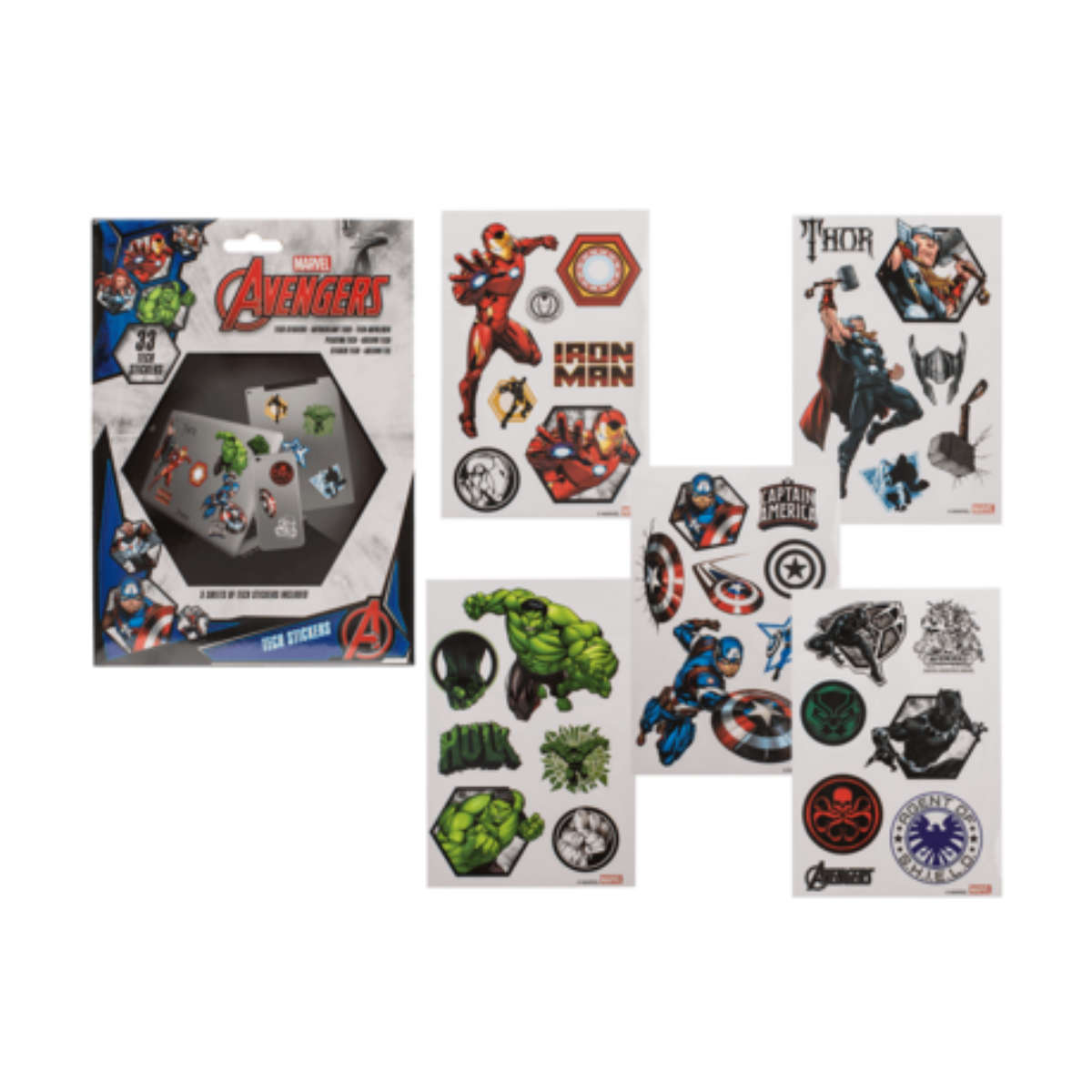 Kindergeburtstag-Sticker-Set-Avengers