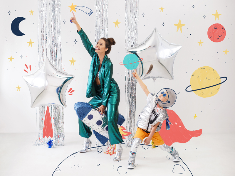 Astronaut, Raumanzug, Rakete, Sterne, Astronomie Hintergrund