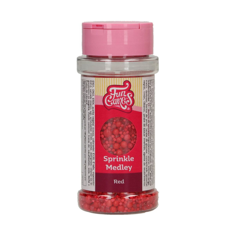 Kindergeburtstag-Funcakes-Zuckerstreusel-Medley-Rot-2
