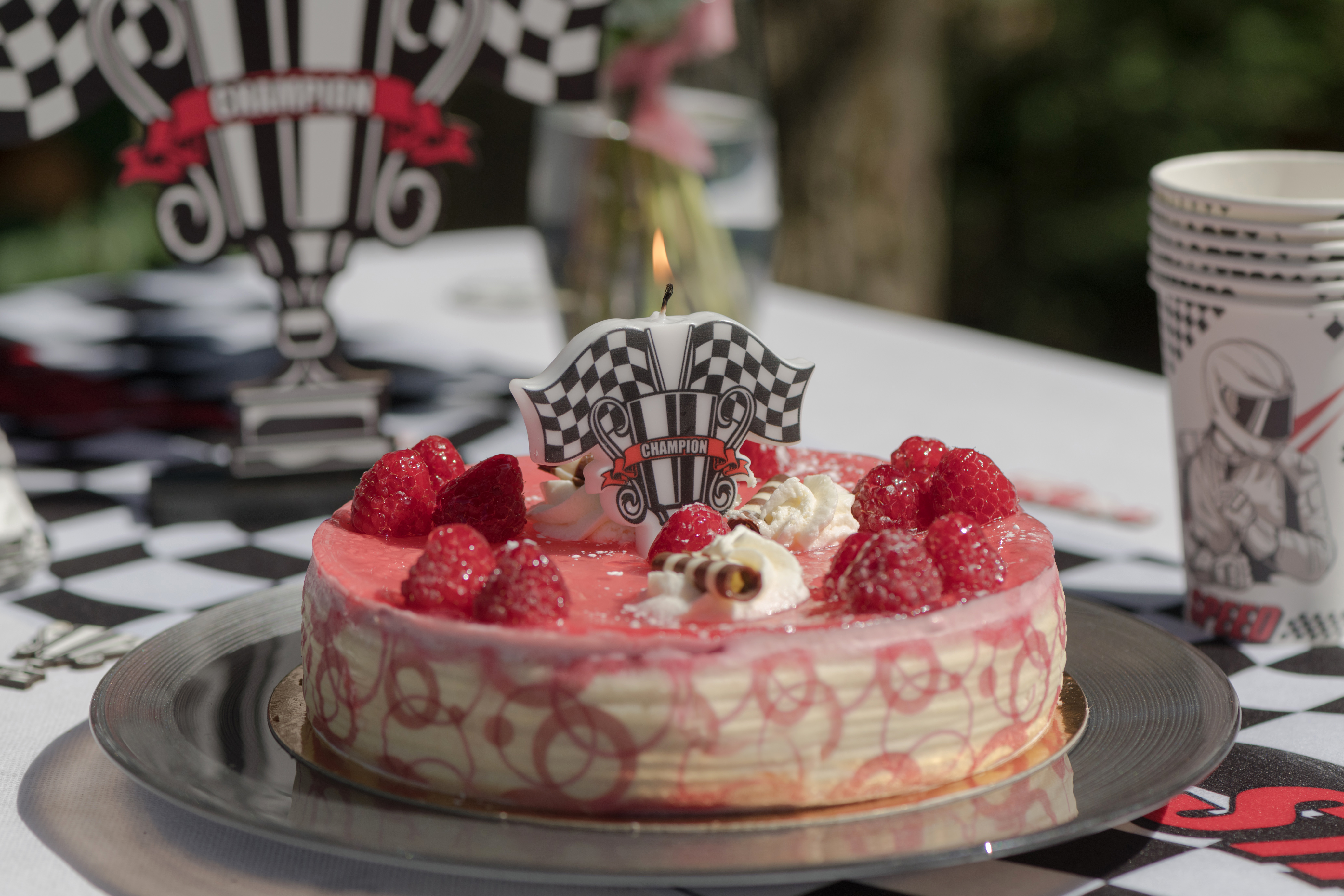 Beere, Essen, Himbeere, Geburtstagstorte, Kerze