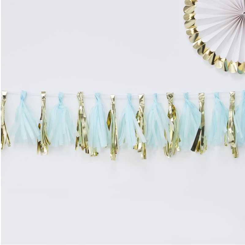 Girlande Vintage Gold Blau