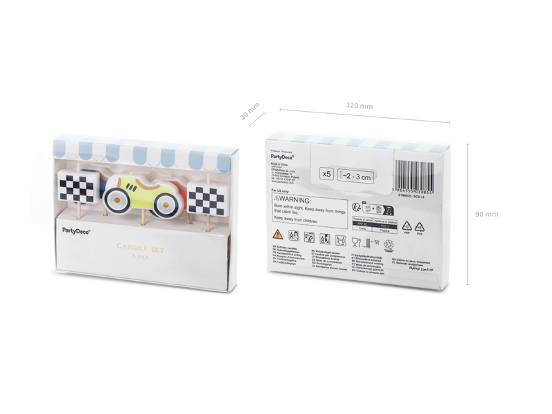 kerzenset, party-dekoration, spielzeugauto, checkered-flag, blauer-streifen-dach