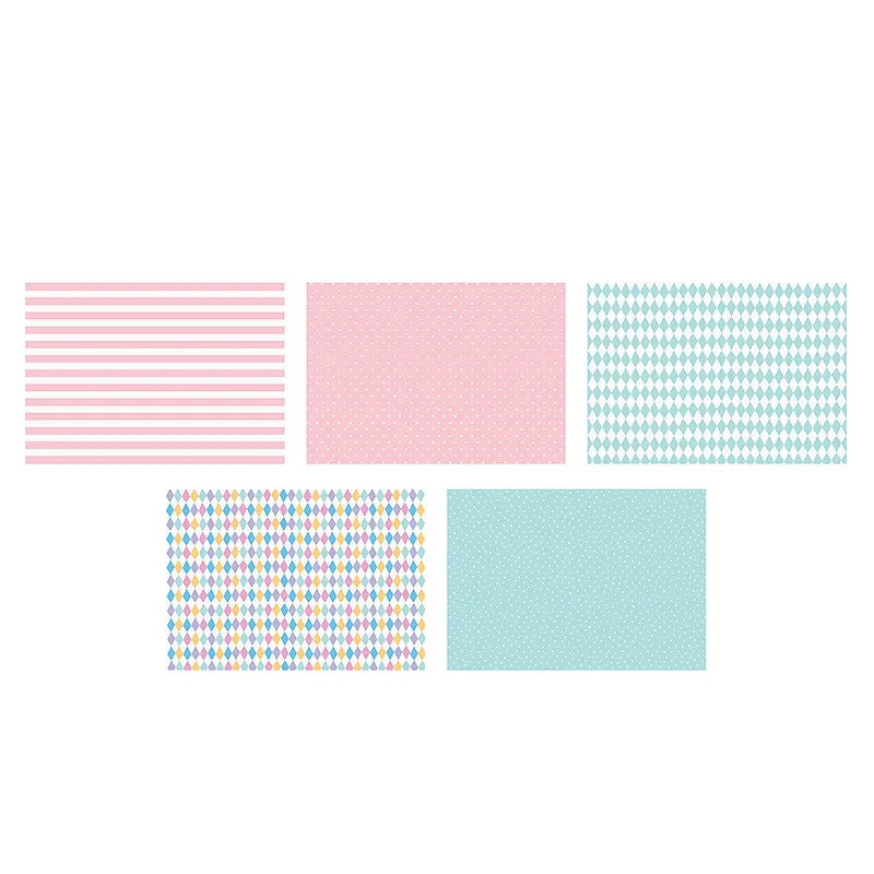 Kindergeburtstag-Geschenkpapier-Set-Pastell-gemustert-2
