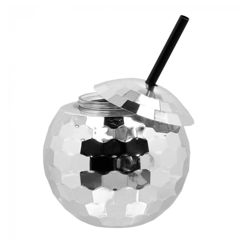 Kindergeburtstag-Partybecher_Discokugel_mit_Strohhalm_1