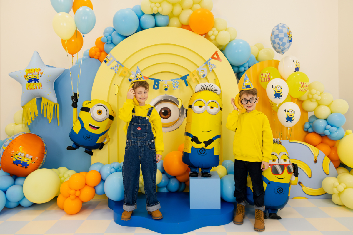 minions, party, balloons, kids, decor