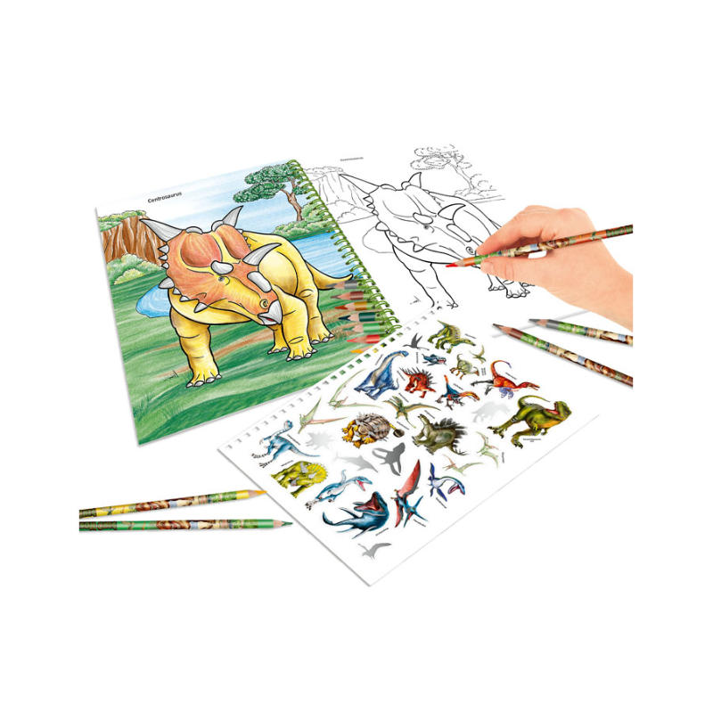 Kindergeburtstag-Dino_World_Malbuch_mit_Stiften_2
