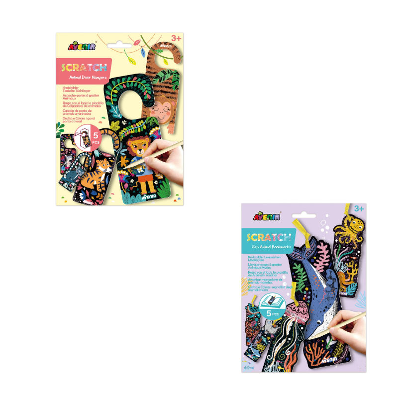 Kindergeburtstag-Kratzbild-Lesezeichen-und-Turhanger