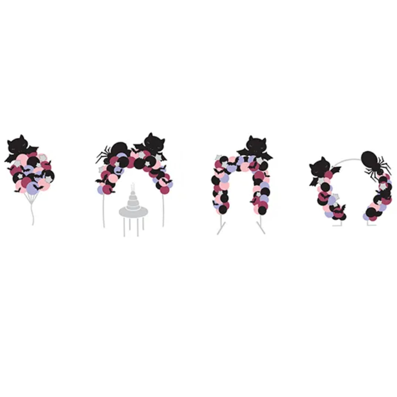 Kindergeburtstag-Ballonbogen_Halloween_Spinne_und_Fledermaus_1
