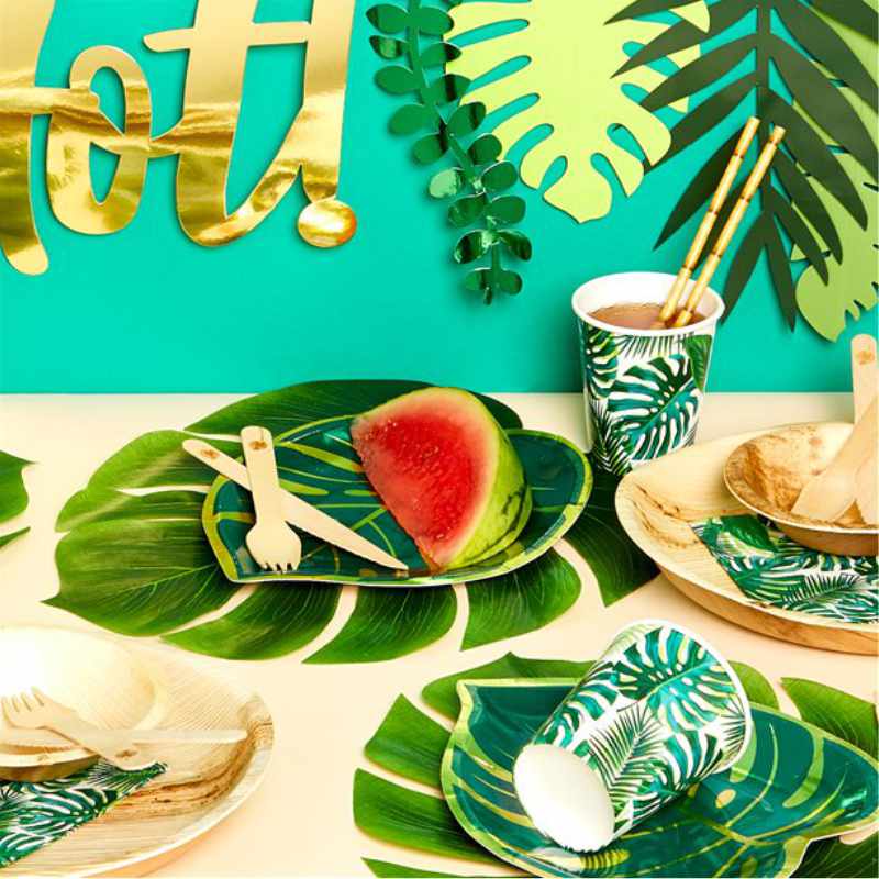 Kindergeburtstag-Tischdekoration_Palmblaeter_4_Stk_1