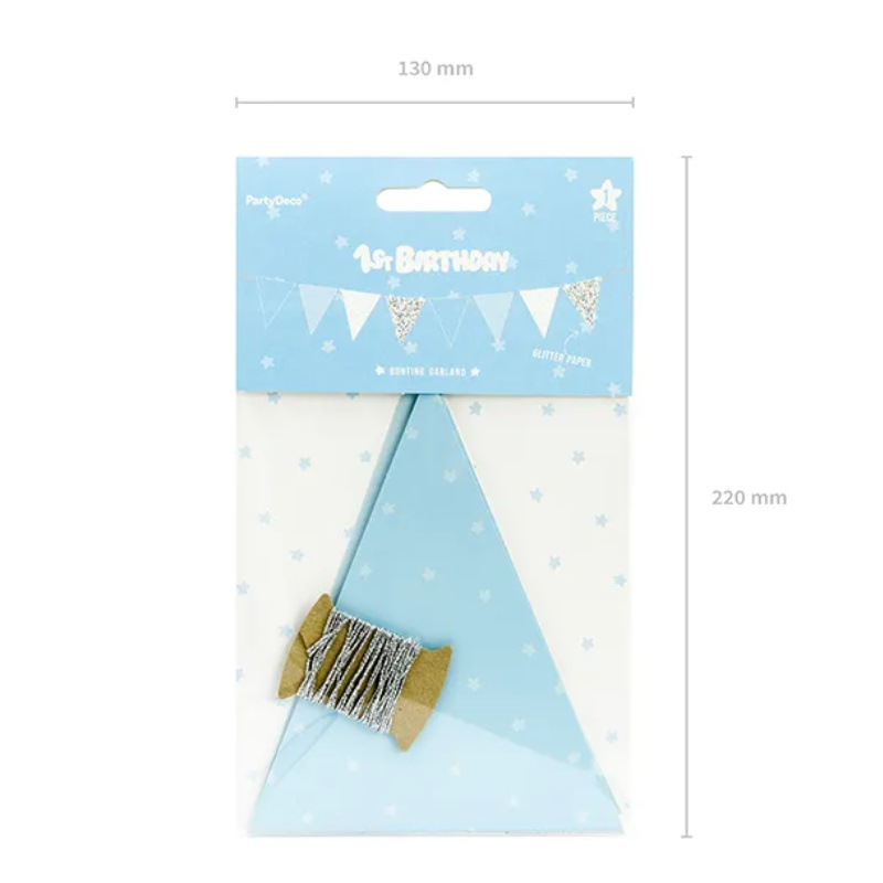 Kindergeburtstag-Wimpelkette_1_Geburtstag_Blau_1