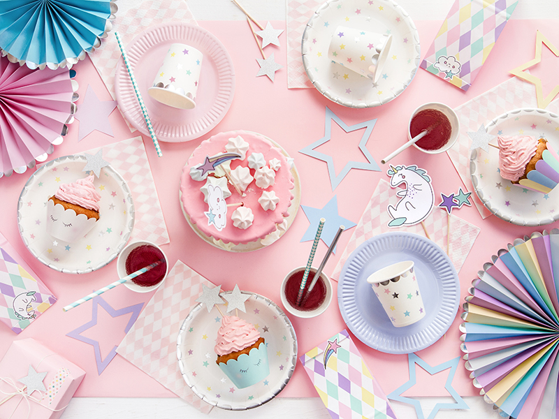 kuchen, cupcake, party-tisch, pink, deko