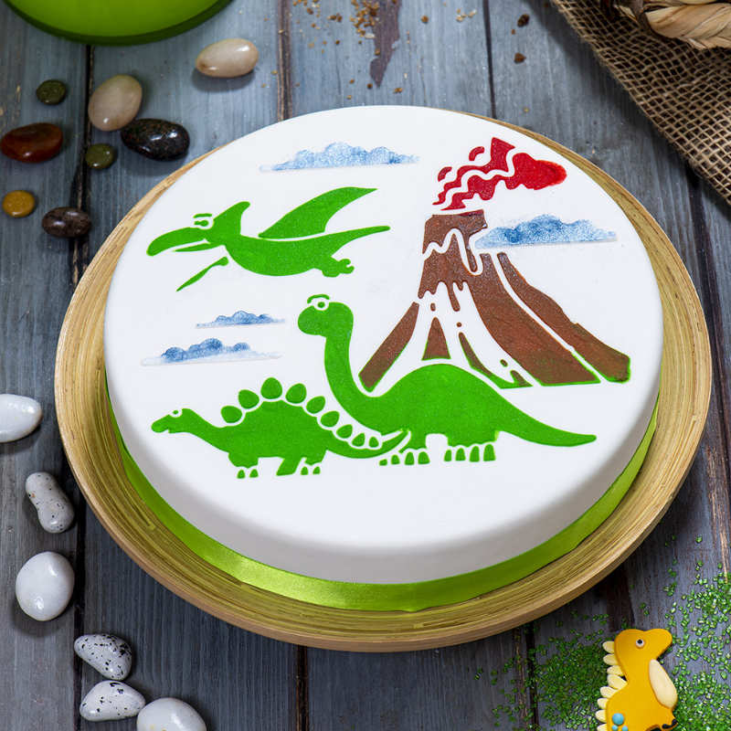 Kindergeburtstag-Schablone_Dinosaurier_Muster_2