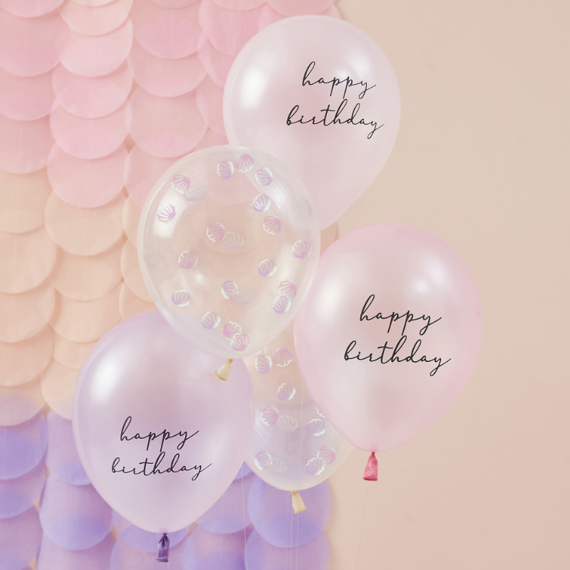 Kindergeburtstag-Ballonbuendel_Happy_Birthday_Meerjungfrau_5_Stk_2