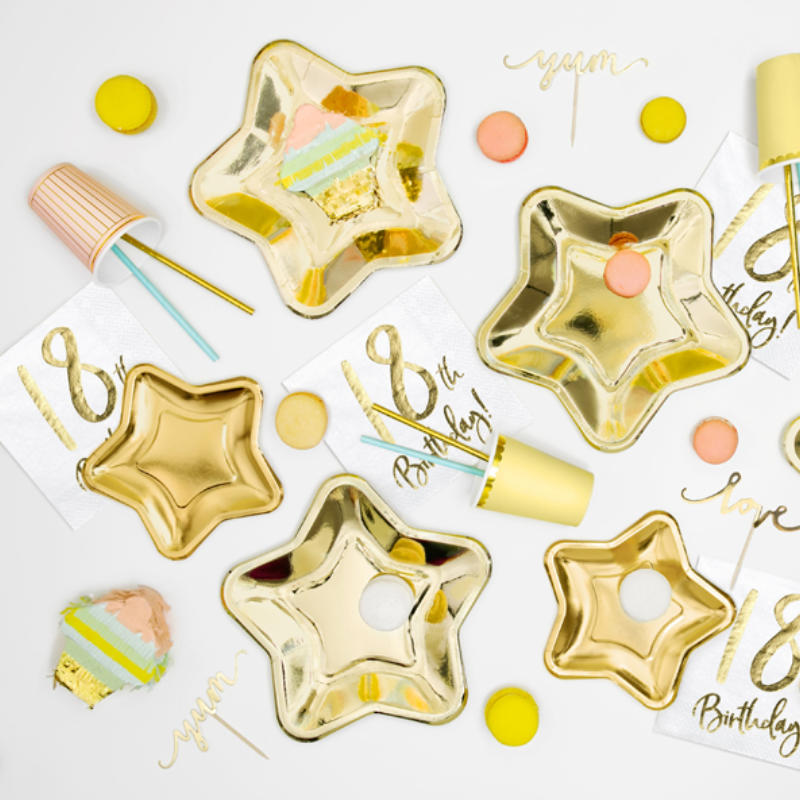 Kindergeburtstag-Teller-Stern-Gold-2