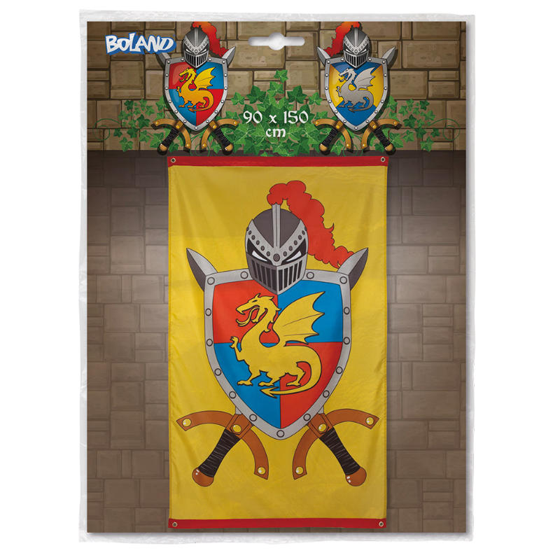 Kindergeburtstag-Fahne_Ritter_und_Drache_1
