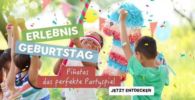 Piñata, Kinderfeier, Partybilder, Konfetti, Piñata-Tn