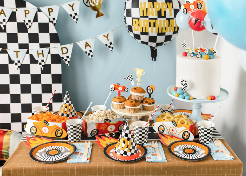 auto party, birthday, party decor, cupcakes, cake