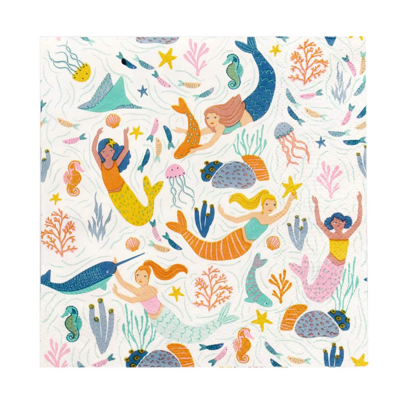 Kindergeburtstag-Servietten_Meerjungfrau_20_Stk