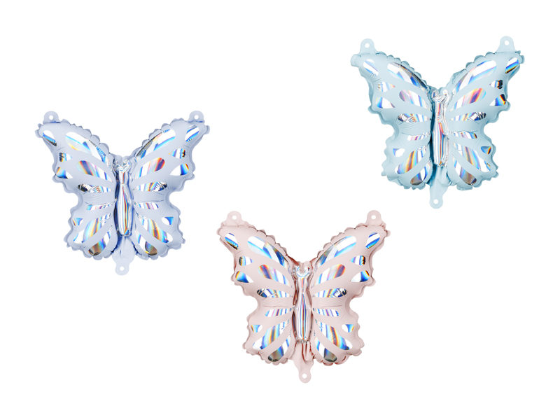Schmetterling-Deko, Hänger-Butterfly, Metallic-Einheit, Luftballon-Accessoire, Blau-Rosa