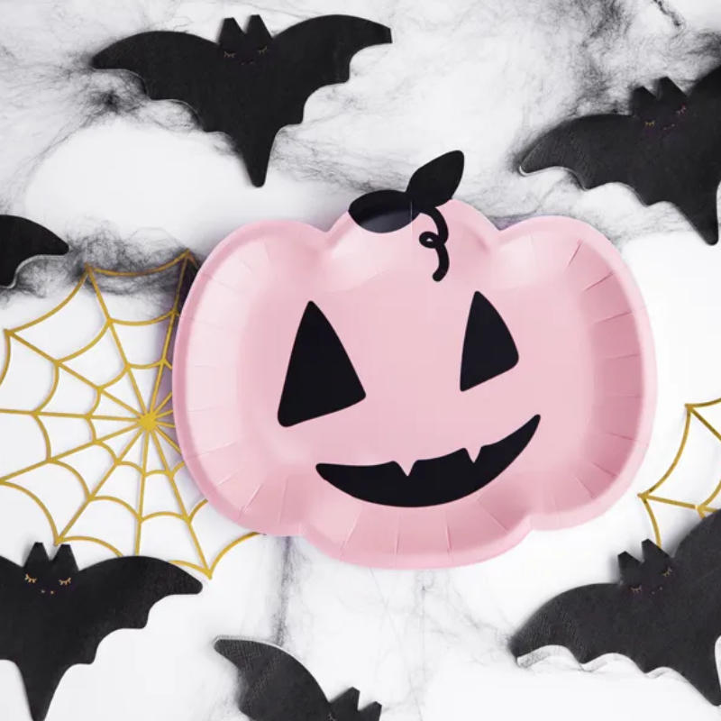 Kindergeburtstag-Partyteller_Kuerbis_rosa_6_Stk_1