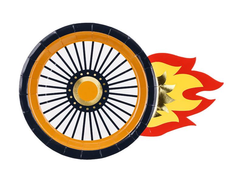 Rad, Speichenrad, Oranger Rand, Schwarzer Reifen, Flammen-Design