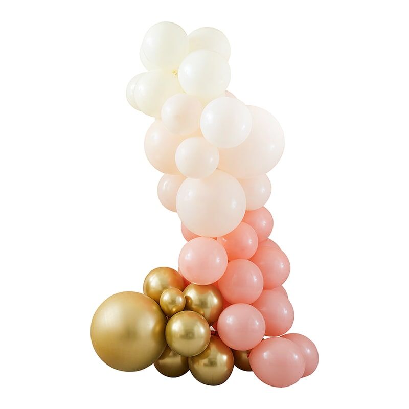 Ballonbogen Pfirsich Gold glitzer