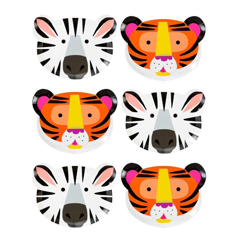 Kindergeburtstag-Partyteller_Zebra_und_Tiger_12_Stk_1