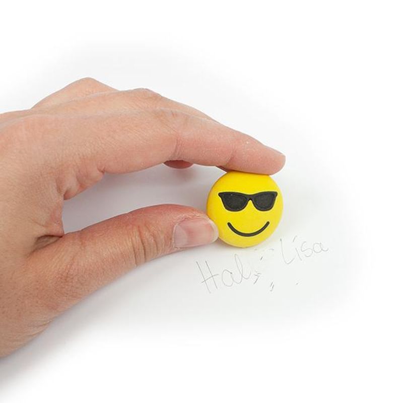 emoji, smiley, sunglasses, gelb, handgehalten