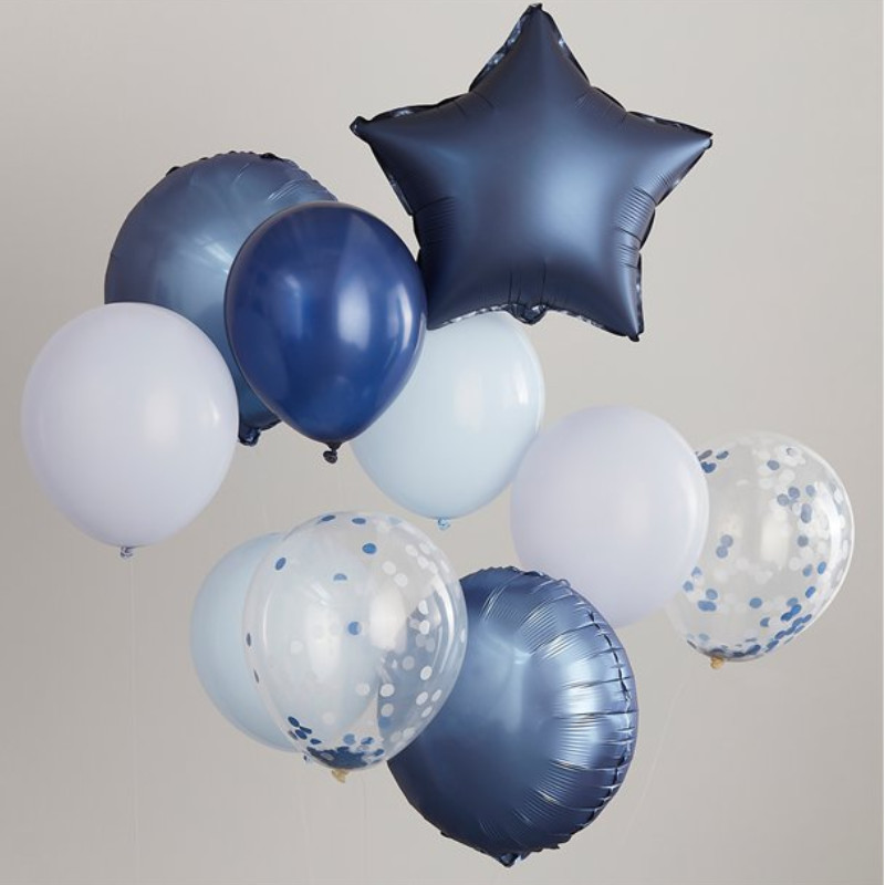 Kindergeburtstag-Ballonbuendel_Mix_Blau_10_Stk_1