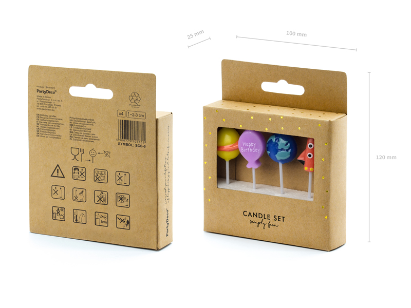 Candle set, Birthday candles, Colored candles, Cardboard box, Party decor