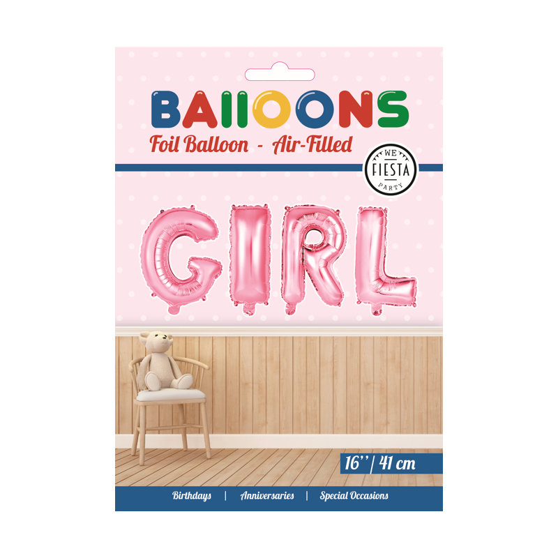Kindergeburtstag-Folienballon-Girl-Pink-1