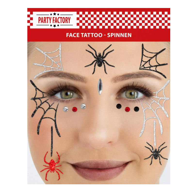 Tatouages scintillants pour le visage Araignées