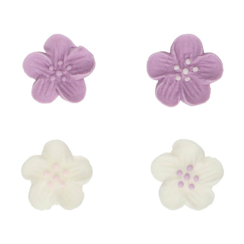 Kindergeburtstag-Zuckerdekor_Blumen_Mix_Lila_24_Stk_1